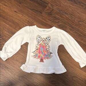 White Kids Shirt with Colorful Tree Design